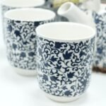 Ancient Wisdom Ceramic Herbal Teapot & 6 Matching Tea Cups – Blue Pattern - Image 2