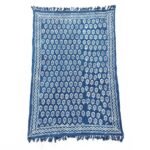 Ancient Wisdom Handmade Cotton Indigo Throw (170x120cm) – Chhota Flower