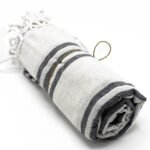 Ancient Wisdom Hamman Spa Towel (90x170cm) - Charcoal - Image 5