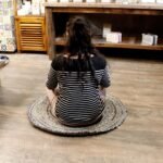 Ancient Wisdom Handmade Round Jute & Recycled Denim Rug - 90cm - Image 2
