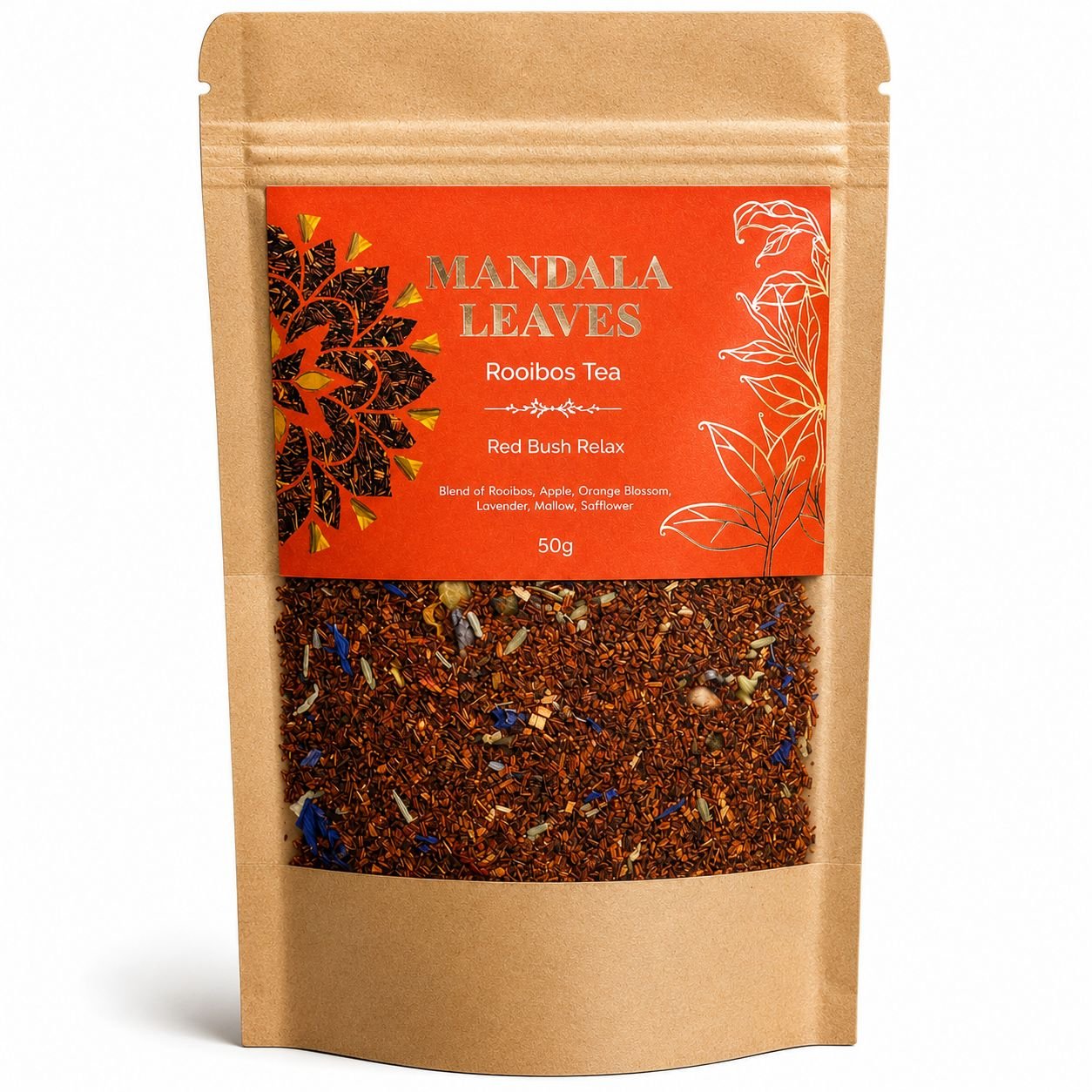bG9jYWw6Ly9tZWRpYS9TSy84RC82MFIzMEMxSjZDVDM4RFNLLzM3NzdmMDY0LnBuZw.jpg Ancient Wisdom 50g Red Bush Relax Aromatic Rooibos Tea - Image 1
