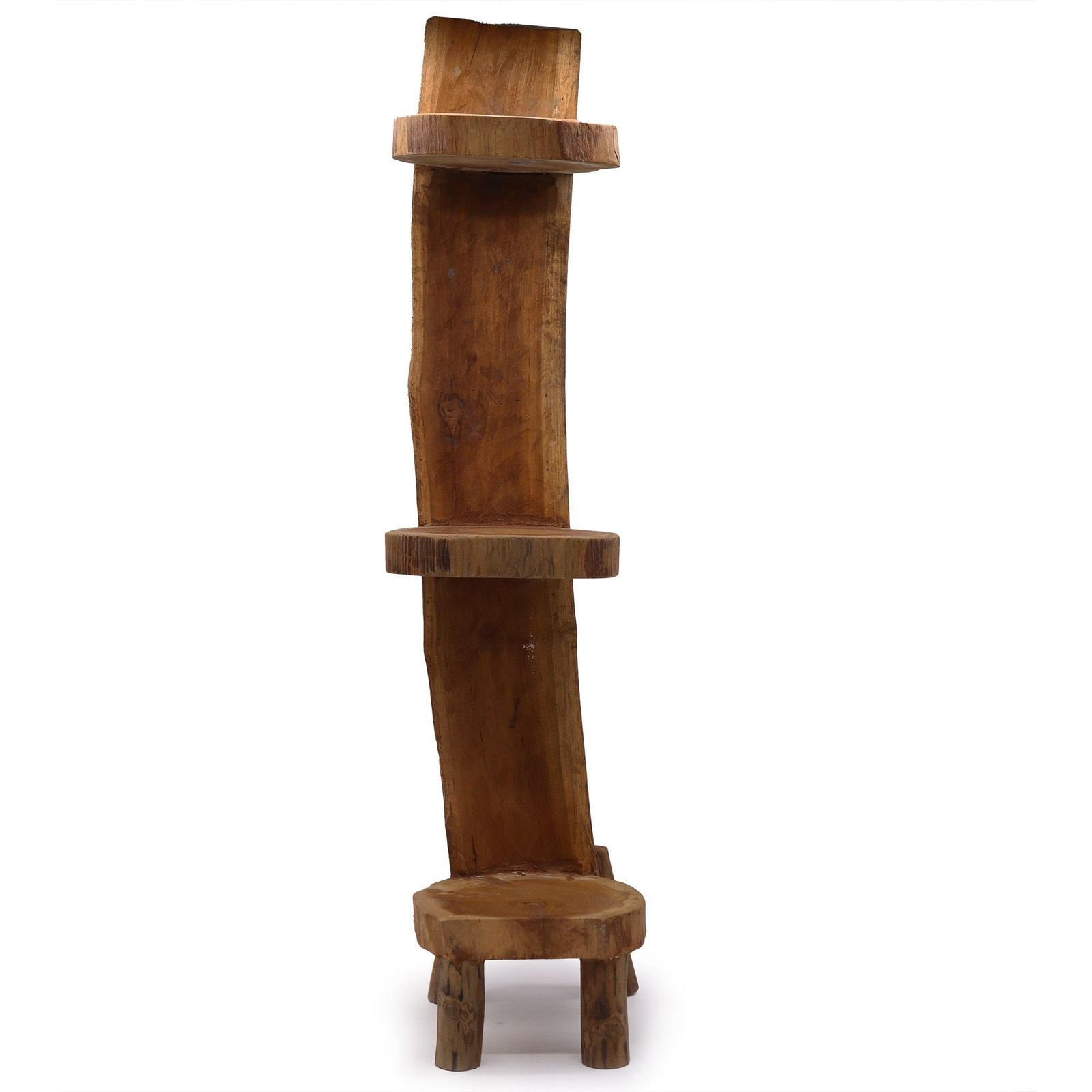 bG9jYWw6Ly9tZWRpYS9TSy8wQy82MFIzMEMxRzZSVzMwQ1NLLzc5YWM2Y2VhLmpwZWc.jpg Ancient Wisdom 100cm Natural Teak Wood 3 Log Shelves Display - Image 1