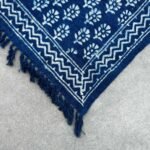 Ancient Wisdom Handmade Cotton Indigo Throw (170x120cm) – Chhota Flower - Image 2