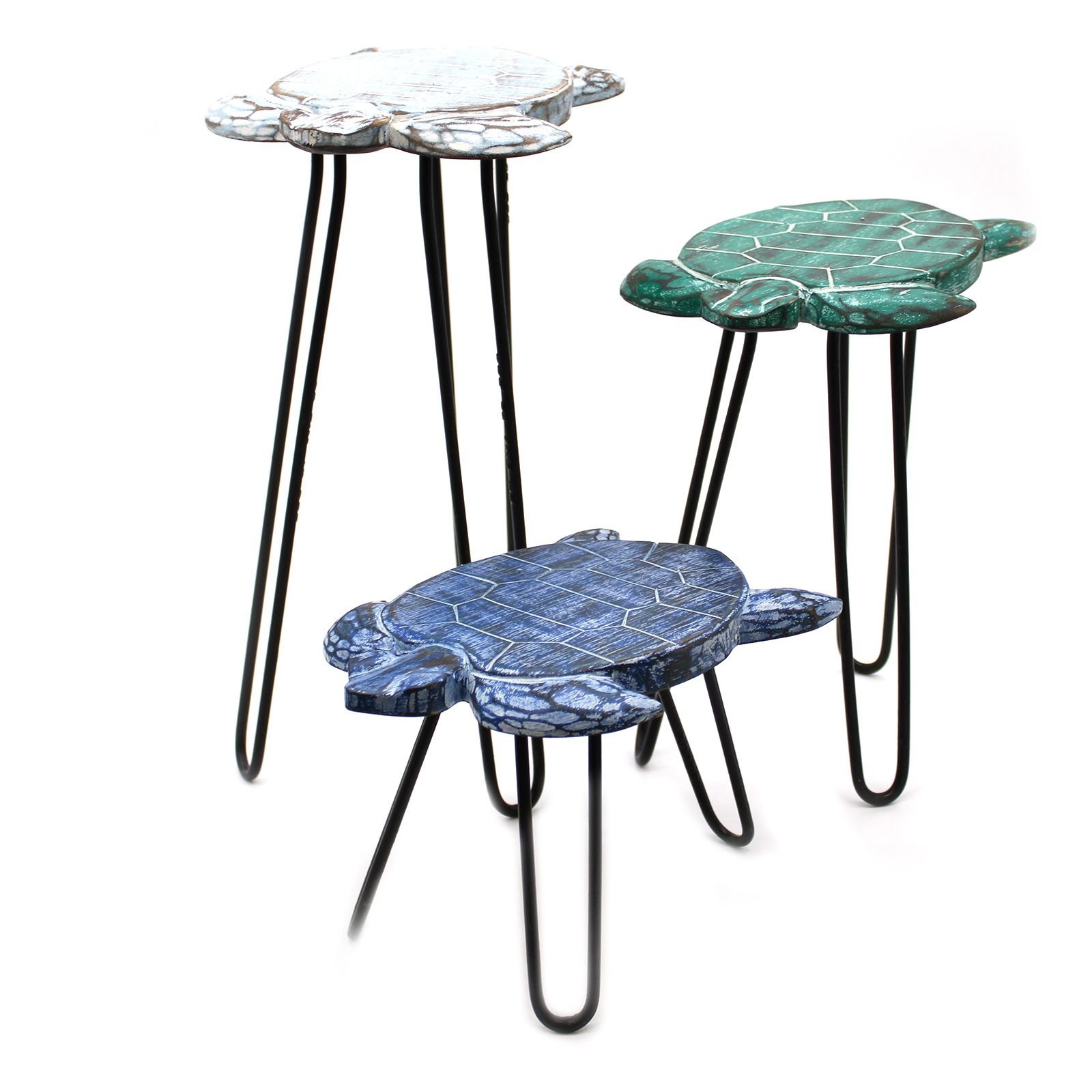 bG9jYWw6Ly9tZWRpYS9TSy9KRC82MFIzMEMxRzZSVDNKRFNLL2UzN2ZkNjkwLmpwZWc.jpg Ancient Wisdom Set of 3 Albasia Wood Turtles Plant Stands - Image 1