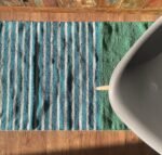 Ancient Wisdom Indian Cotton Rug (70x170cm) - Blue / Green - Image 6