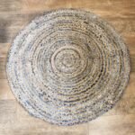 Ancient Wisdom Handmade Round Jute & Recycled Denim Rug – 120cm