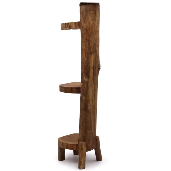 Ancient Wisdom 100cm Natural Teak Wood 3 Log Shelves Display