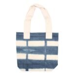 Ancient Wisdom Grey Blocks Design Natural Tye-Dye Cotton Bag with Natural Handle