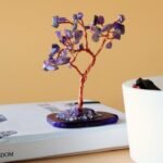 Ancient Wisdom Small Amethyst On Natural Agate Base (35 Stones) Gemstone Tree