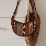Ancient Wisdom Jacquard Rich Browns with Brown Strap Hobo Bag - Image 2