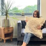 Ancient Wisdom Hamsa Mandala Cushion Cover (30x50cm) – Cream / Green - Image 2
