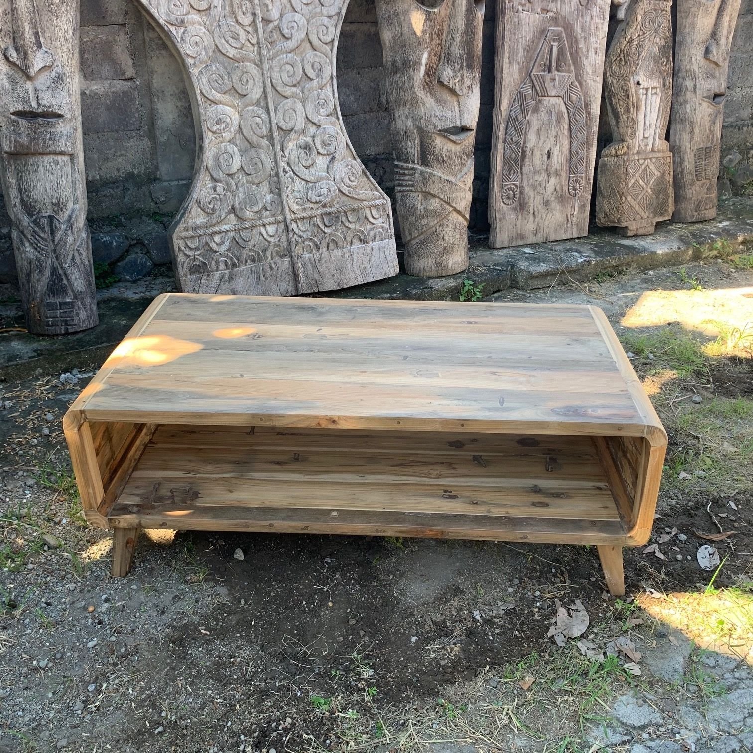 bG9jYWw6Ly9tZWRpYS9TTi80RC82MFIzMEMxRzZNV0s0RFNOL2U0ZWJkYzdmLmpwZWc.jpg Ancient Wisdom Large Handcrafted Recycled Wood Coffee Table - Image 1