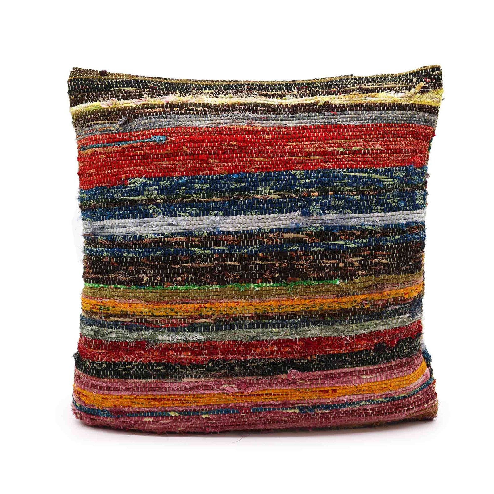 bG9jYWw6Ly9tZWRpYS9TTi84RC82MFIzMEMxRzZXVDM4RFNOLzFkZWRjNGU5LmpwZWc.jpg Ancient Wisdom Cotton Rag Rug Cushion Cover – Natural Greens - Image 1