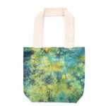 Ancient Wisdom Mandela Design Green & Blue Tye-Dye Cotton Bag with Natural Handle