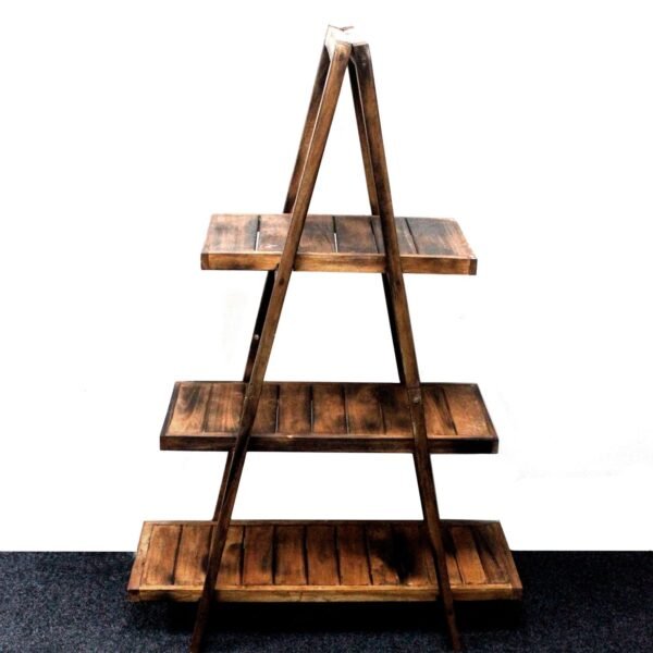 Ancient Wisdom Brown Folding Wooden A-Frame Shelf