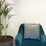 Ancient Wisdom Set of 3 ‘We Are Waves’ Printed Cotton Cushion Covers – Grey, Blue & Natural - Image 8