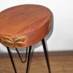 Ancient Wisdom Albasia Wood Plant Stand – Terracotta & Black Detail - Image 2