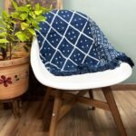 Ancient Wisdom Handmade Cotton Indigo Throw (170x120cm) – Midnight Heerak - Image 3