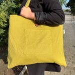 Ancient Wisdom Jute & Cotton Pistachio Reversible Big Bag - Image 3