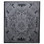 Ancient Wisdom Black & White Double Cotton Bedspread + Wall Hanging – Hamsa