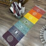 Ancient Wisdom 7 Chakras Handcrafted Harmony Yoga Rug (60x200cm) – Charcoal - Image 3