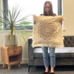 Ancient Wisdom Lotus Mandala Cushion Cover (60x60cm) – Cream / Bronze - Image 5