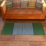Ancient Wisdom Indian Cotton Rug (70x170cm) - Blue / Green - Image 4