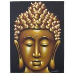 Ancient Wisdom Gold Sand Finish Buddha Painting Canvas Art