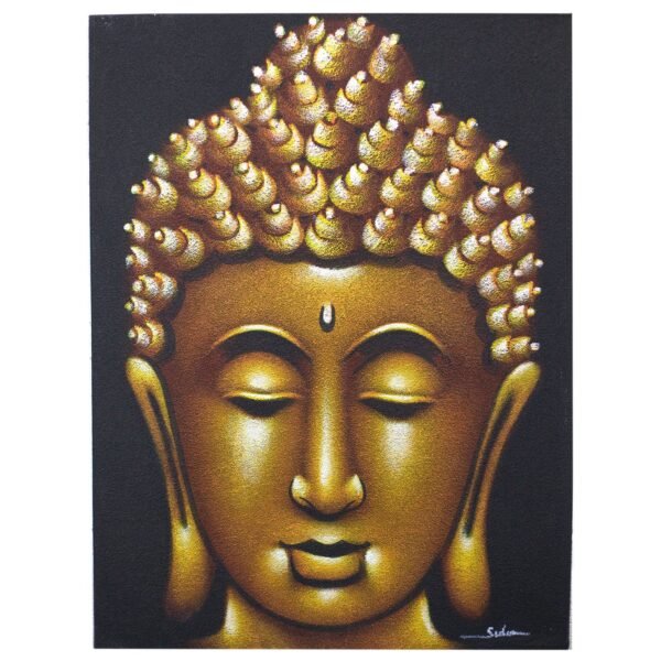 Ancient Wisdom Gold Sand Finish Buddha Painting Canvas Art