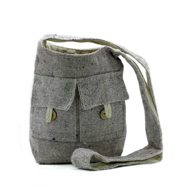 Ancient Wisdom Medium Soft Lavender Natural Tones Two Pocket Bag