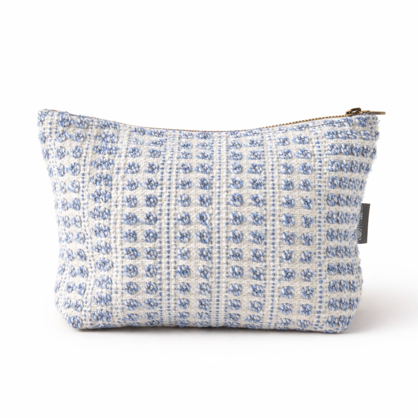bG9jYWw6Ly9tZWRpYS9TUC82Qy82MFIzMEMxSjY4Vks2Q1NQLzM2M2I5M2NmLmpwZw.jpg Ancient Wisdom Nomad Sari Indian Jacquard Toiletry Bag - Indigo Echo - Image 1