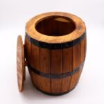 Ancient Wisdom Natural Wood Beer Barrel Stool & Parasol Stand – 38 x 32cm - Image 2