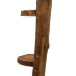 Ancient Wisdom 100cm Natural Teak Wood 3 Log Shelves Display - Image 3