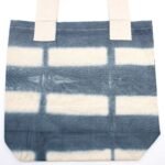 Ancient Wisdom Grey Blocks Design Natural Tye-Dye Cotton Bag with Natural Handle - Image 5