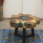 Ancient Wisdom Aqua Tamarind Wood & Resin Coffee Table - Image 6