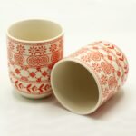 Ancient Wisdom Set of 6 Ceramic Herbal Tea Cups – Amber - Image 2