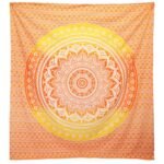 Ancient Wisdom Umrao Mandala Wall Hanging & Beach Spread – Orange
