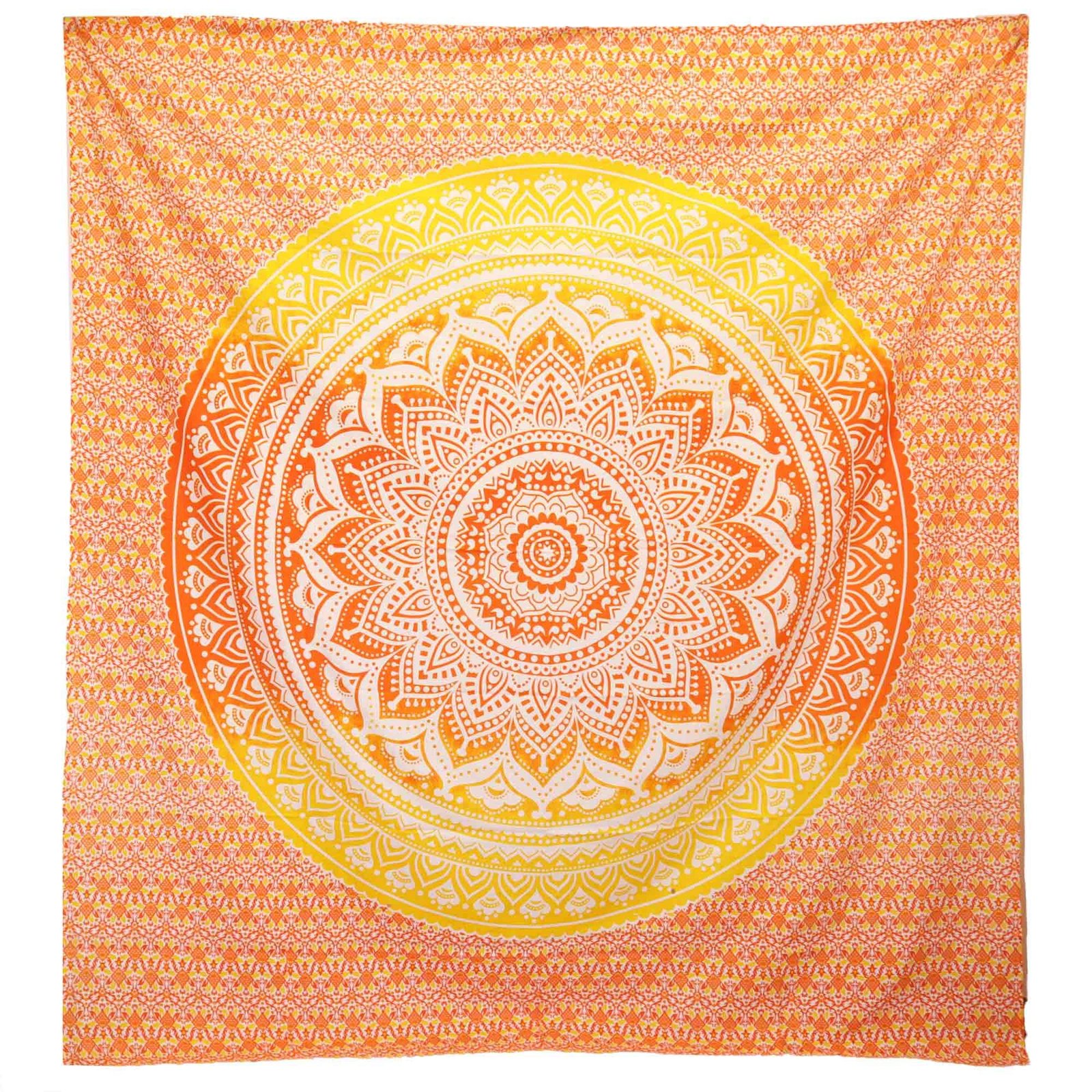 bG9jYWw6Ly9tZWRpYS9TUC9DRC82MFIzMEMxRzZXVDNDRFNQLzI4NTdiNDE5LmpwZWc.jpg Ancient Wisdom Umrao Mandala Wall Hanging & Beach Spread – Orange - Image 1
