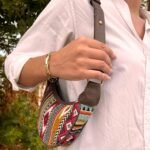 Ancient Wisdom Jacquard Rich Browns with Brown Strap Hobo Bag - Image 3