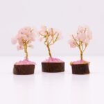 Ancient Wisdom Mini Rose Quartz Gemstone Tree (15 Stones) On Wooden Base - Image 5