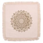 Ancient Wisdom Lotus Mandala Cushion Cover (60x60cm) – Cream / Bronze
