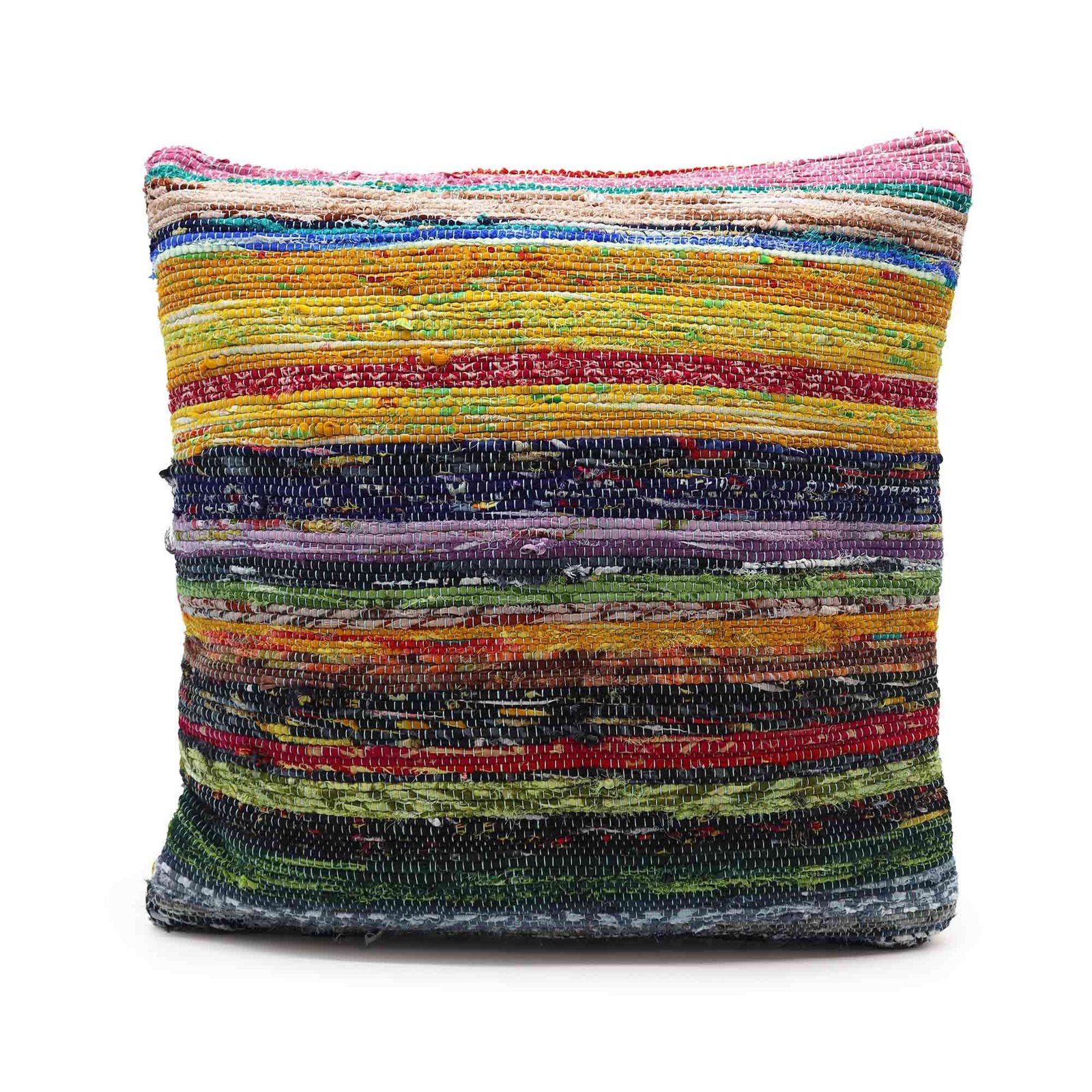 bG9jYWw6Ly9tZWRpYS9TUS84RC82MFIzMEMxRzZXVDM4RFNRLzc2Y2NkMWMwLmpwZWc.jpg Ancient Wisdom Cotton Rag Rug Cushion Cover – Sunrise Oranges - Image 1