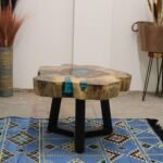 Ancient Wisdom Aqua Tamarind Wood & Resin Coffee Table - Image 5