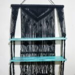 Ancient Wisdom Black Macrame Hanging Shelves - Turquoise - Image 3