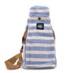 Ancient Wisdom Natural Cotton Body Cross Bag - Blue & White