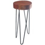 Ancient Wisdom Albasia Wood Plant Stand – Terracotta & Black Detail