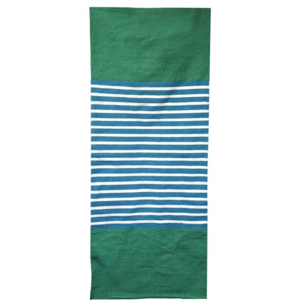 Ancient Wisdom Indian Cotton Rug (70x170cm) - Blue / Green