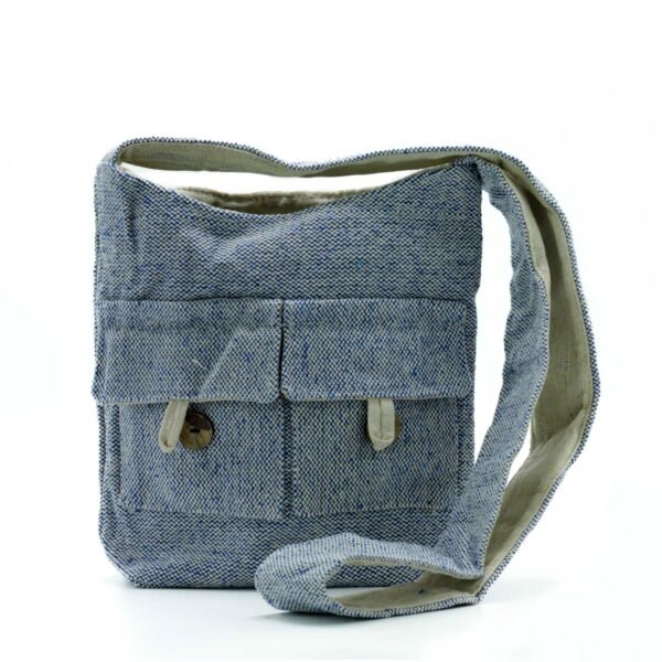 Ancient Wisdom Medium Comp Denim Design Natural Tones Two Pocket Bag