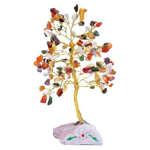 Ancient Wisdom Multi Gemstone Tree (160 Stones) On Gemstone Rock Base