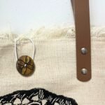 Ancient Wisdom Natural Cotton Canvas Tote Bag with Leather Handle – Mandala Design - Image 5